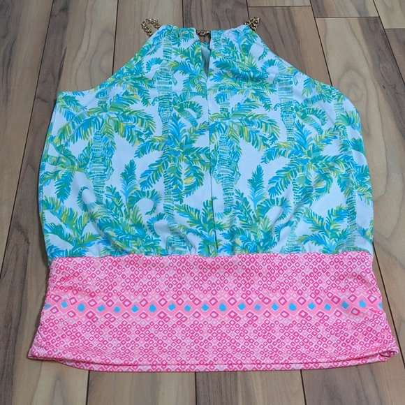 EUC! Lilly Pulitzer Bowen Top Fresh Citrus Keep Palm Engineered Size S - Picture 11 of 14